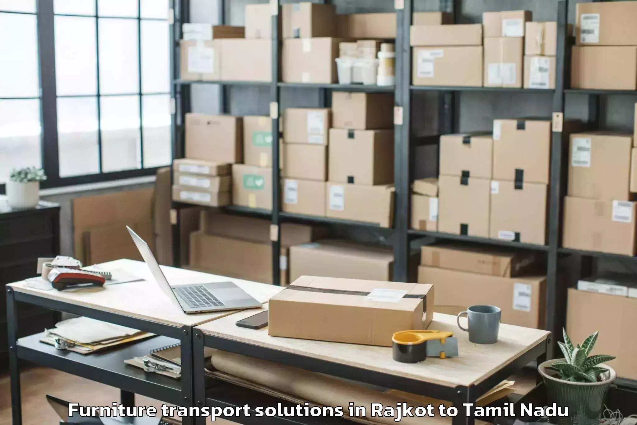 Trusted Rajkot to Ambur Furniture Transport Solutions